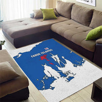 Faroe Islands Area Rug with Viking Ship and Map Silhouette - Wonder Print Shop