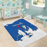 Faroe Islands Area Rug with Viking Ship and Map Silhouette - Wonder Print Shop