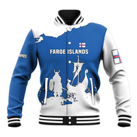 Faroe Islands Baseball Jacket with Viking Ship and Map Silhouette - Wonder Print Shop