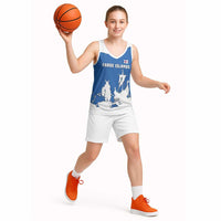 Faroe Islands Basketball Jersey with Viking Ship and Map Silhouette - Wonder Print Shop