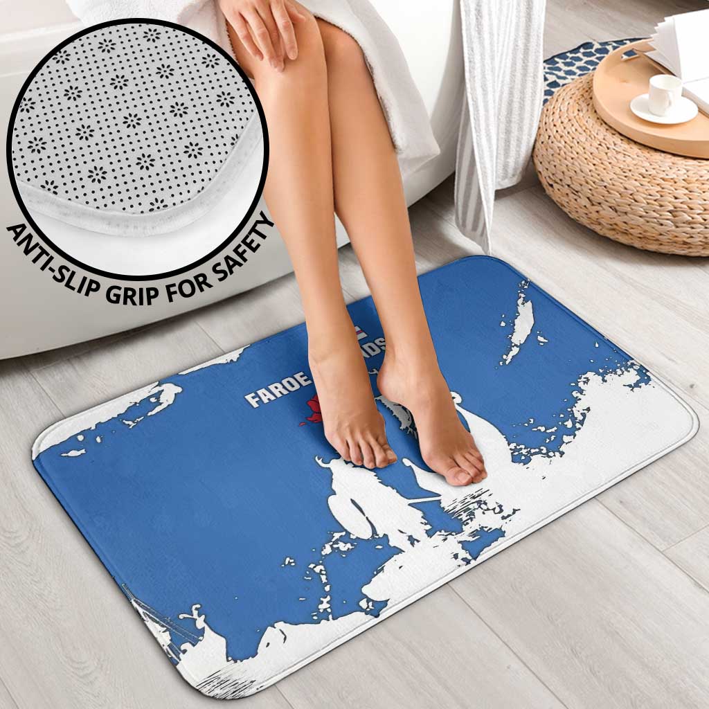 Faroe Islands Bathroom Set with Viking Ship and Map Silhouette - Wonder Print Shop