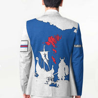 Faroe Islands Blazer with Viking Ship and Map Silhouette - Wonder Print Shop