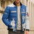 Faroe Islands Bomber Puffer Jacket with Viking Ship and Map Silhouette - Wonder Print Shop