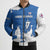 Faroe Islands Bomber Puffer Jacket with Viking Ship and Map Silhouette - Wonder Print Shop