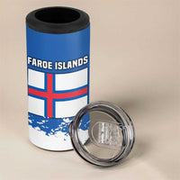 Faroe Islands 4 in 1 Can Cooler Tumbler with Viking Ship and Map Silhouette - Wonder Print Shop