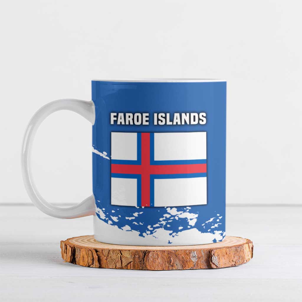 Faroe Islands Ceramic Mug with Viking Ship and Map Silhouette - Wonder Print Shop