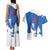 Faroe Islands Couples Matching Tank Maxi Dress and Hawaiian Shirt with Viking Ship and Map Silhouette - Wonder Print Shop