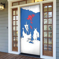 Faroe Islands Door Cover with Viking Ship and Map Silhouette - Wonder Print Shop
