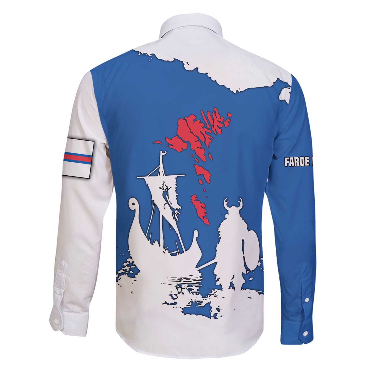 Faroe Islands Family Matching Off The Shoulder Long Sleeve Dress and Hawaiian Shirt with Viking Ship and Map Silhouette - Wonder Print Shop