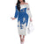 Faroe Islands Family Matching Off The Shoulder Long Sleeve Dress and Hawaiian Shirt with Viking Ship and Map Silhouette - Wonder Print Shop