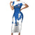 Faroe Islands Family Matching Short Sleeve Bodycon Dress and Hawaiian Shirt with Viking Ship and Map Silhouette - Wonder Print Shop