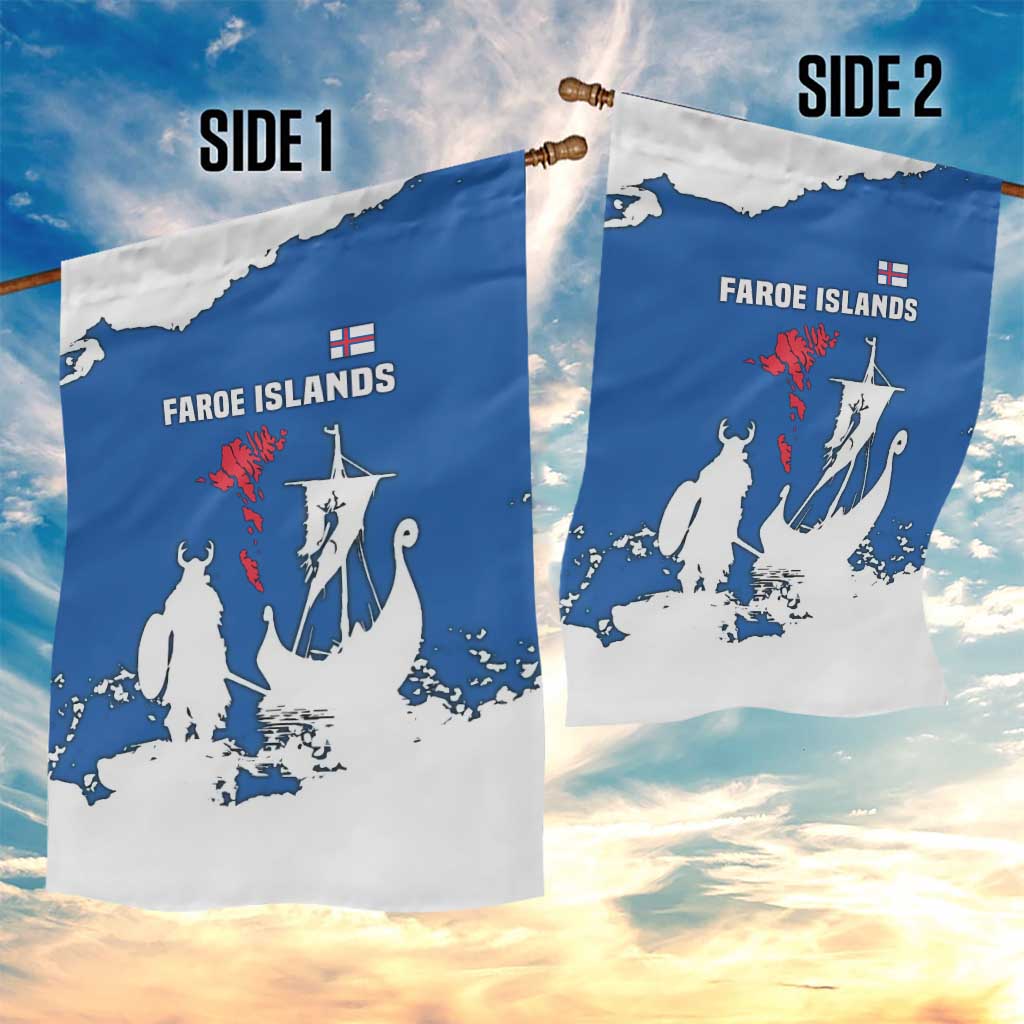Faroe Islands Garden Flag with Viking Ship and Map Silhouette - Wonder Print Shop