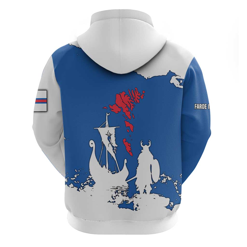 Faroe Islands Hoodie with Viking Ship and Map Silhouette - Wonder Print Shop