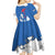 Faroe Islands Kid Short Sleeve Dress with Viking Ship and Map Silhouette - Wonder Print Shop