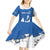 Faroe Islands Kid Short Sleeve Dress with Viking Ship and Map Silhouette - Wonder Print Shop