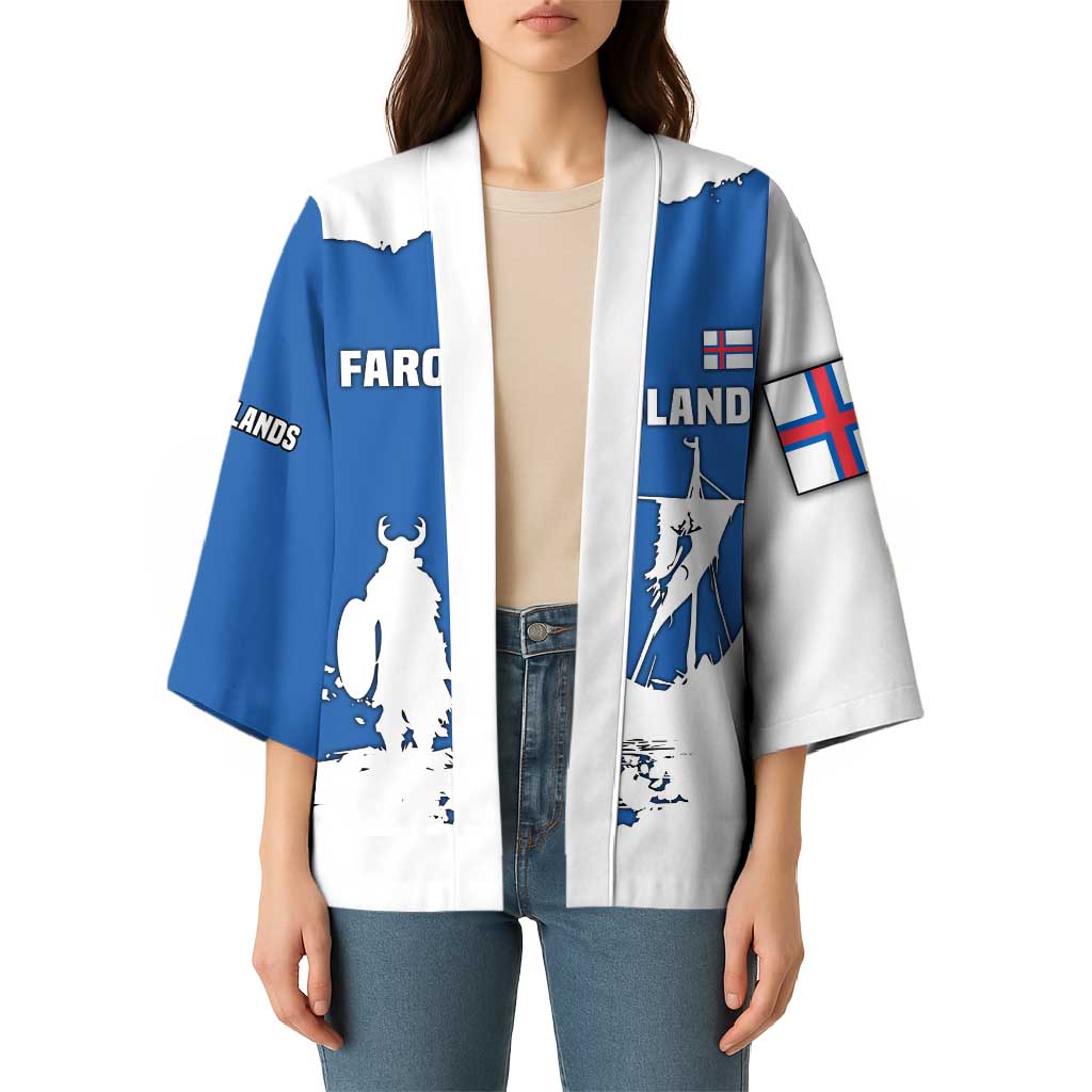 Faroe Islands Kimono with Viking Ship and Map Silhouette - Wonder Print Shop