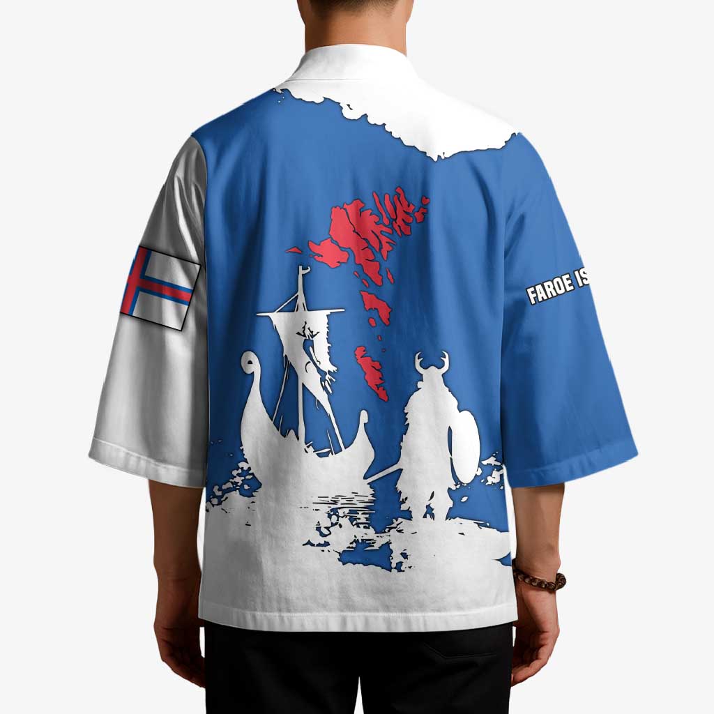 Faroe Islands Kimono with Viking Ship and Map Silhouette - Wonder Print Shop