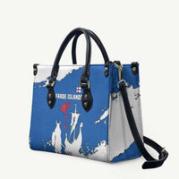 Faroe Islands Leather Bag with Viking Ship and Map Silhouette - Wonder Print Shop