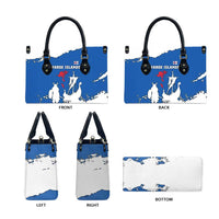 Faroe Islands Leather Bag with Viking Ship and Map Silhouette - Wonder Print Shop