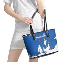 Faroe Islands Leather Tote Bag with Viking Ship and Map Silhouette - Wonder Print Shop