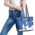 Faroe Islands Leather Tote Bag with Viking Ship and Map Silhouette - Wonder Print Shop