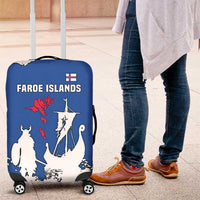 Faroe Islands Luggage Cover with Viking Ship and Map Silhouette - Wonder Print Shop