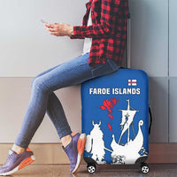 Faroe Islands Luggage Cover with Viking Ship and Map Silhouette - Wonder Print Shop