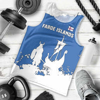 Faroe Islands Men Tank Top with Viking Ship and Map Silhouette - Wonder Print Shop