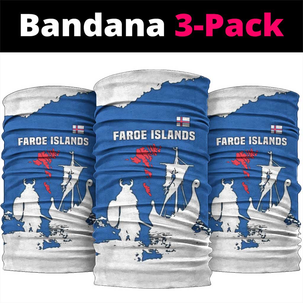 Faroe Islands Neck Gaiter with Viking Ship and Map Silhouette TS04