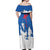 Faroe Islands Off Shoulder Maxi Dress with Viking Ship and Map Silhouette - Wonder Print Shop