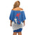 Faroe Islands Off Shoulder Short Dress with Viking Ship and Map Silhouette - Wonder Print Shop