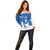 Faroe Islands Off Shoulder Sweater with Viking Ship and Map Silhouette - Wonder Print Shop