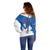 Faroe Islands Off Shoulder Sweater with Viking Ship and Map Silhouette - Wonder Print Shop