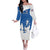 Faroe Islands Off The Shoulder Long Sleeve Dress with Viking Ship and Map Silhouette - Wonder Print Shop