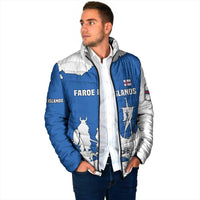 Faroe Islands Padded Jacket with Viking Ship and Map Silhouette - Wonder Print Shop