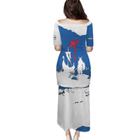 Faroe Islands Puletasi with Viking Ship and Map Silhouette - Wonder Print Shop