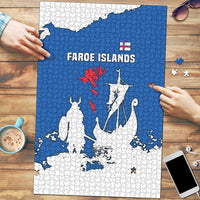 Faroe Islands Puzzle with Viking Ship and Map Silhouette - Wonder Print Shop