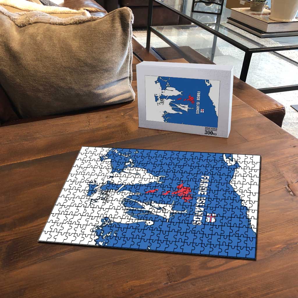 Faroe Islands Puzzle with Viking Ship and Map Silhouette - Wonder Print Shop