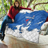 Faroe Islands Quilt with Viking Ship and Map Silhouette - Wonder Print Shop