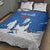 Faroe Islands Quilt Bed Set with Viking Ship and Map Silhouette - Wonder Print Shop