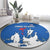 Faroe Islands Round Carpet with Viking Ship and Map Silhouette - Wonder Print Shop