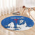 Faroe Islands Round Carpet with Viking Ship and Map Silhouette - Wonder Print Shop