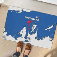 Faroe Islands Rubber Doormat with Viking Ship and Map Silhouette - Wonder Print Shop