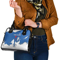 Faroe Islands Shoulder Handbag with Viking Ship and Map Silhouette - Wonder Print Shop