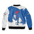 Faroe Islands Sleeve Zip Bomber Jacket with Viking Ship and Map Silhouette - Wonder Print Shop