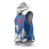 Faroe Islands Sleeveless Hoodie with Viking Ship and Map Silhouette - Wonder Print Shop