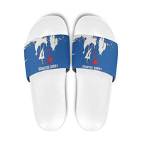 Faroe Islands Slide Sandals with Viking Ship and Map Silhouette - Wonder Print Shop