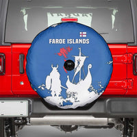 Faroe Islands Spare Tire Cover with Viking Ship and Map Silhouette - Wonder Print Shop