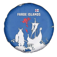 Faroe Islands Spare Tire Cover with Viking Ship and Map Silhouette - Wonder Print Shop