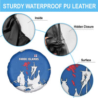 Faroe Islands Spare Tire Cover with Viking Ship and Map Silhouette - Wonder Print Shop